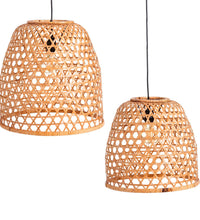 Ceiling Light Natural Bamboo 42 x 42 x 42 cm (2 Units)-0