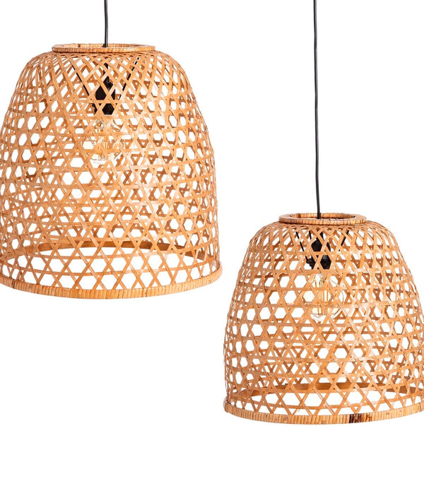 Ceiling Light Natural Bamboo 42 x 42 x 42 cm (2 Units)-0