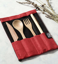 Bamboo Cutlery Set (Brown bag)-5