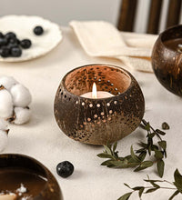 Coconut Shell Tea Light Holder Set | Eco-Friendly, Unique & Unusual Tea Light Base-2