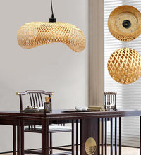 Bamboo Lampshade Led Pendant Lamp Natural Rattan Wicker Ceiling Chandeliers Hand Woven Lighting E27 Fixtures Hanging Light-3