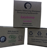 Organic Certified Balancing Solid Shampoo - Jasmine - Normal & all Hair Types 60g-4