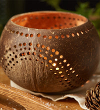 Coconut Shell Tea Light Holder Set | Eco-Friendly, Unique & Unusual Tea Light Base-3