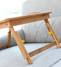 Bamboo Folding Side Table Lapwood InnovaGoods-6