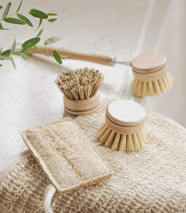 Sustainable Dish Brushes | 4 Piece Starter Set w/ Loofah Sponge-0