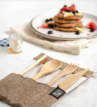 Bamboo Cutlery Set (Brown bag)-0