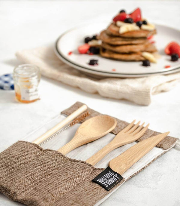 Bamboo Cutlery Set (Brown bag)-0